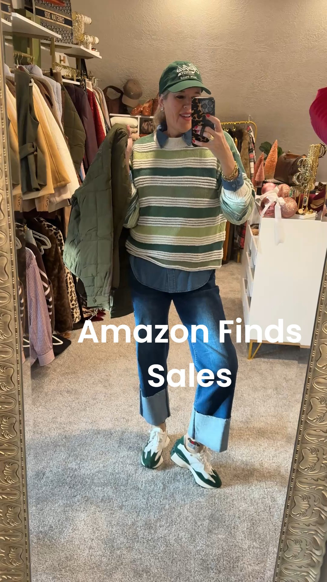 Sales Amazon Finds

Sales 
On the cute quilted light weight jacket, several colors available and fits tts I am in med .
On sale 

How cute is this striped sweater in greens but it comes in several colors and fits tts I am in med on sale 

Layers a denim shirt from Chicos on sale fits tts 

Affordable cuffed denim under $40 and fits tts in a med and so comfy 

New balance 327 tennis shoes 

And Ralph’s coffee baseball cap can’t link but linked similar 

Manufactured Diamond stud earrings 


#LTKCyberWeek #LTKGiftGuide #LTKSaleAlert