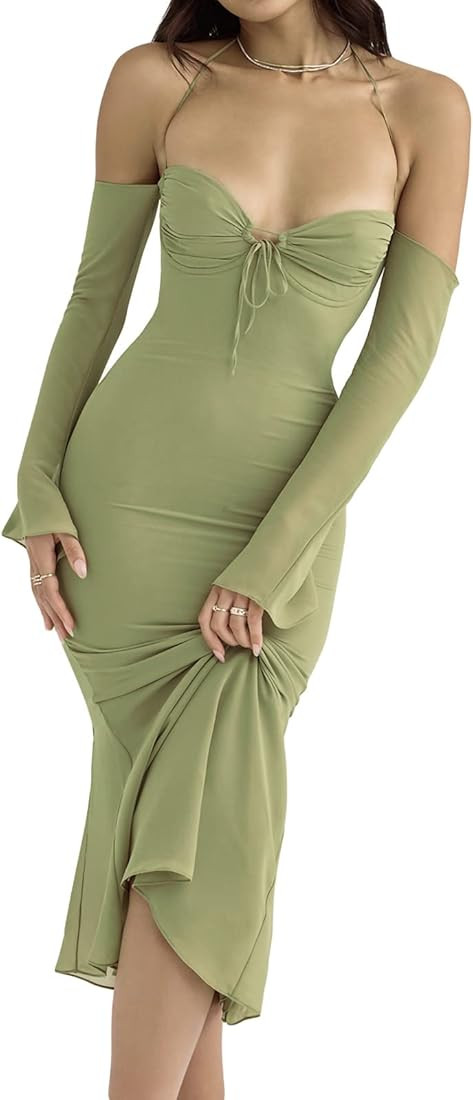 Sexy Women Sleeveless Backless Cutout Maxi Dress Y2k Tie Dye Print Long Dress Bodycon Night Party... | Amazon (US)