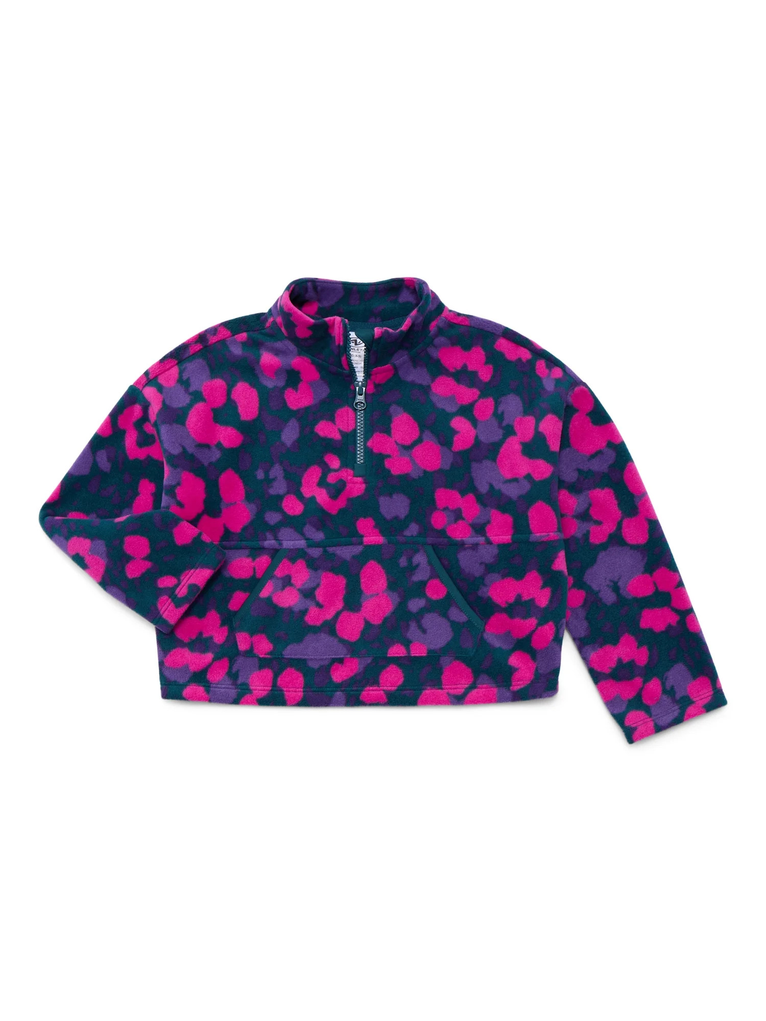 Athletic Works Girls Microfleece Quarter Zip Pullover Jacket, Sizes 4-18 & Plus | Walmart (US)