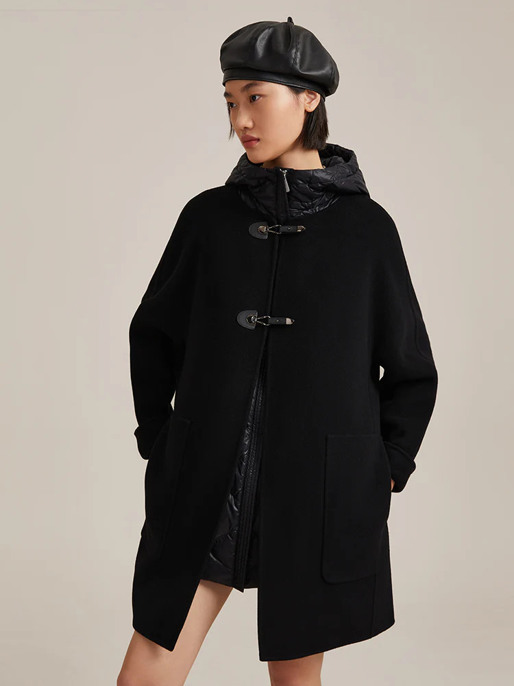 Woolen Coat And Down Puffer Vest Two-Piece Set | GoeliaGlobal