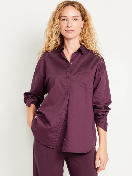 Oversized Button-Down Boyfriend Shirt | Old Navy (US)