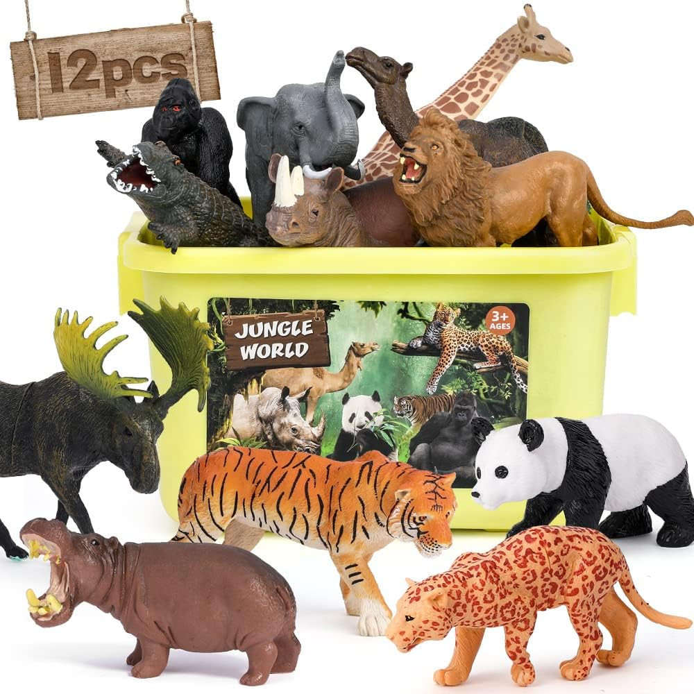 FRUSE Safari Animal Figures Toys with 12 PCS Jumbo Zoo Animals for Kids 3-5 | Amazon (UK)