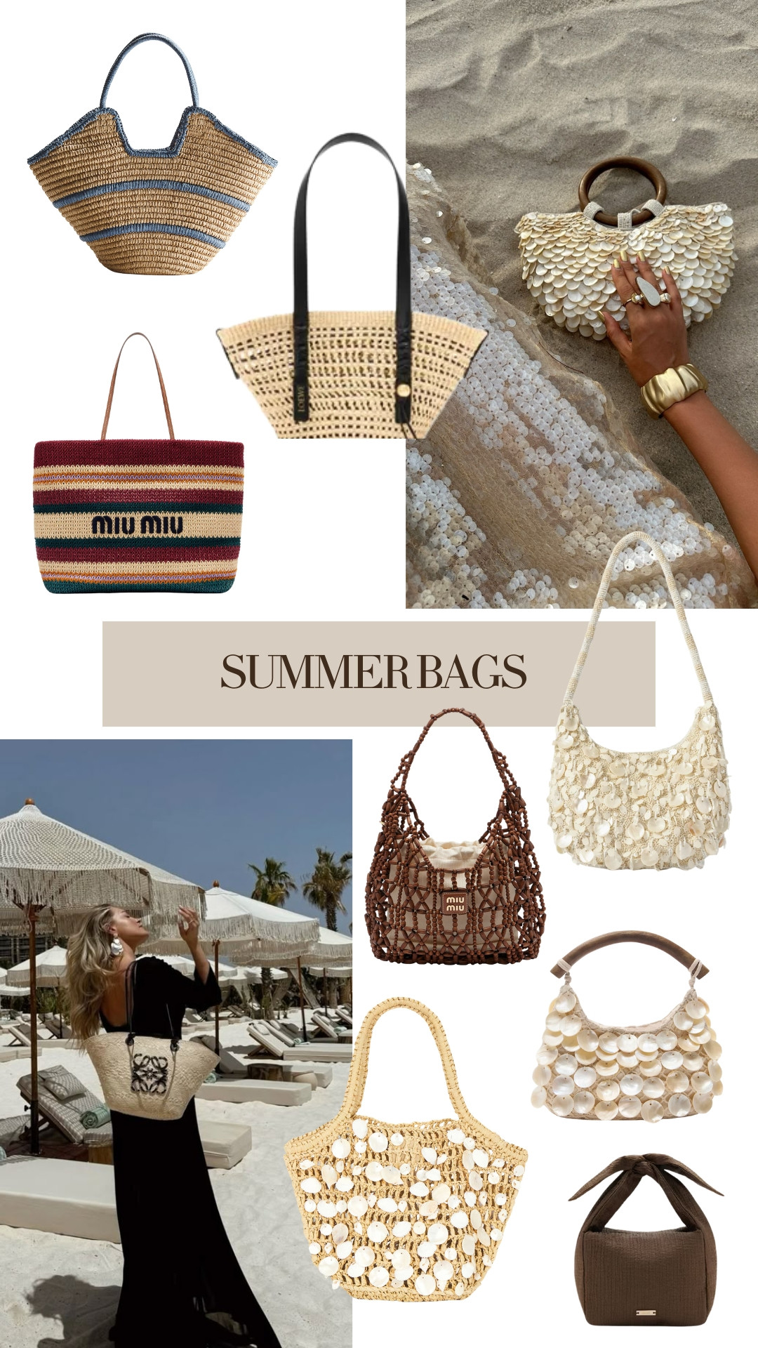 SUMMER BAGS EDIT 🤍🤎 — A roundup of the most elegant woven, beaded and shell bags for warm-weather season. Every style, every texture, all in one place.

#summerbags #woven bag #oldmoney #quietluxury

#LTKsummer #LTKstyletip #LTKeurope #LTKsummer #LTKbag