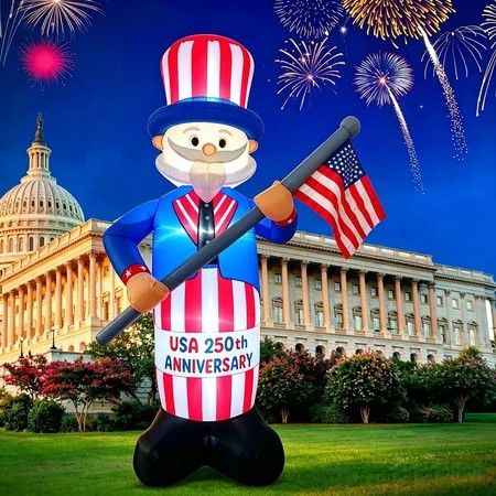 8FT 250th Anniversary 4th of July Inflatables Outdoor Decorations Patriotic Blow up Yard Decorations with LED Lights Fourth of July Memorial Independence Day Party Garden Holiday Outside Decor | Walmart (US)