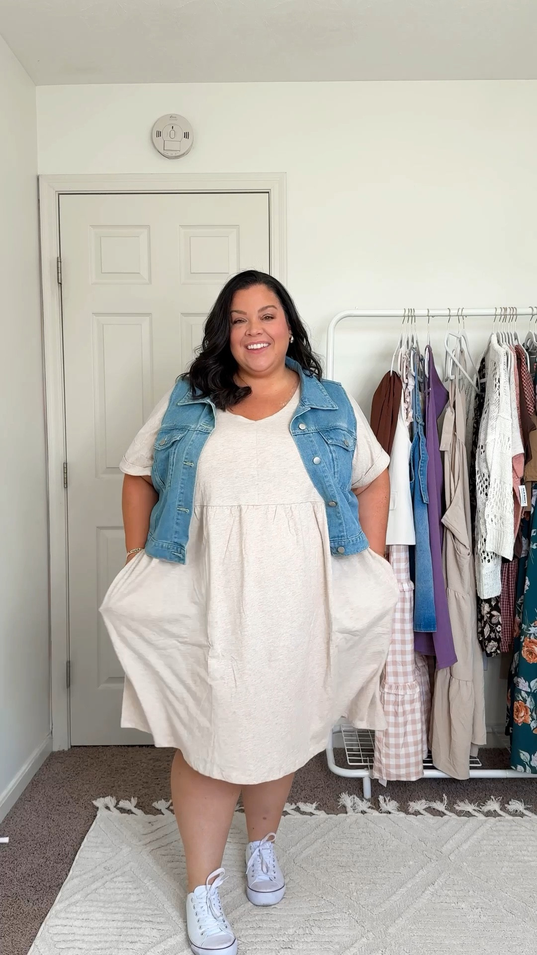 Obsessed with this cotton babydoll dress from Walmart and this Jean cropped jacket, I feel SO cute in this! 

#LTKPlusSize #LTKSeasonal #LTKFindsUnder50