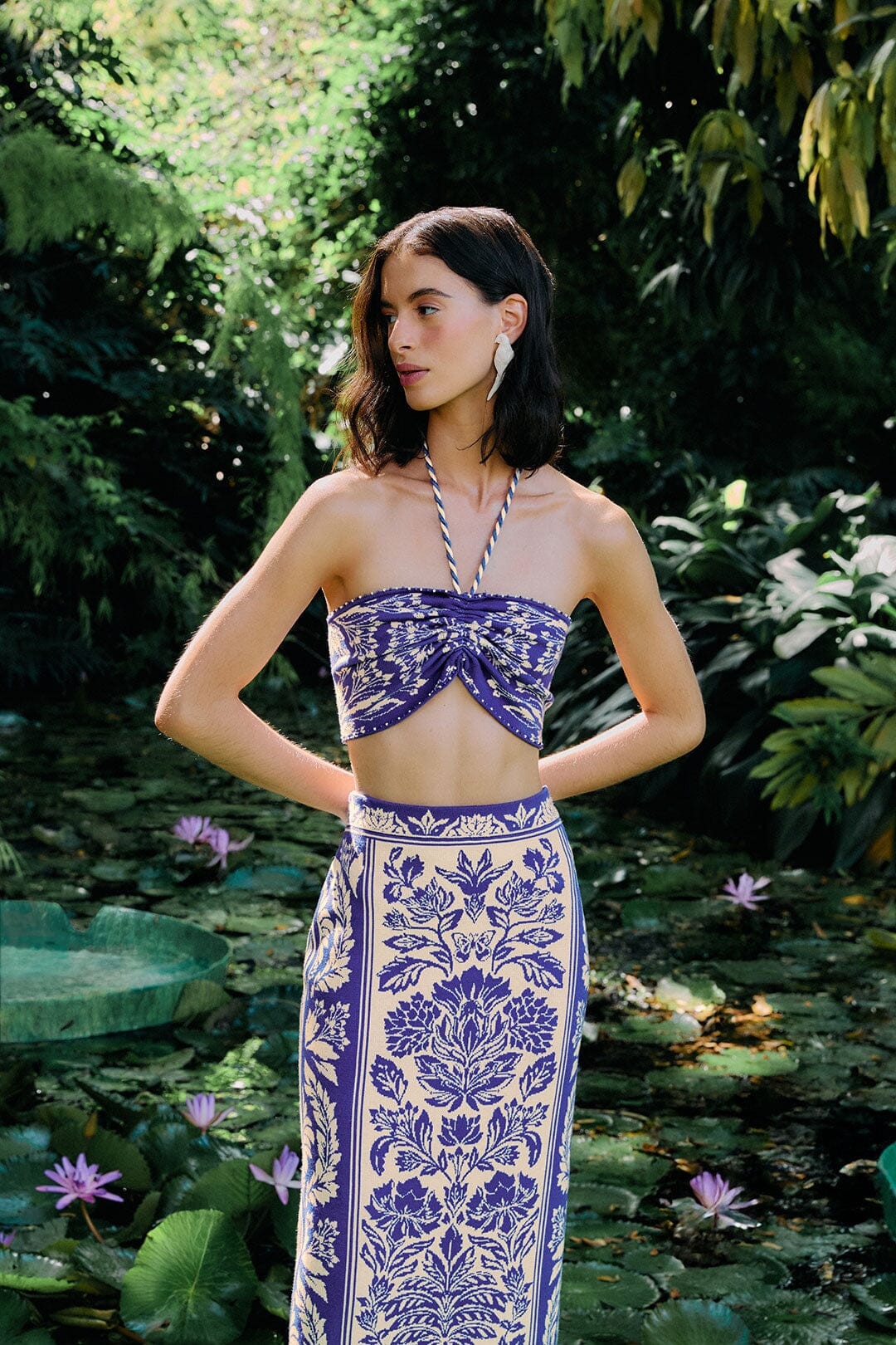 Off-White Delicate Tapestry Knit Top | FarmRio (US)