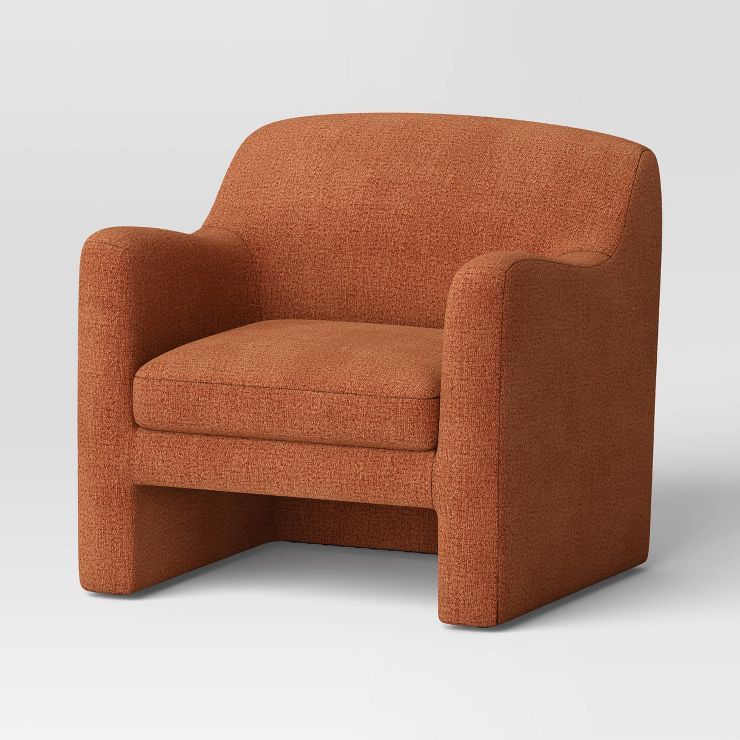 Maldone Curved Upholstered Accent Chair Rust - Threshold™ | Target