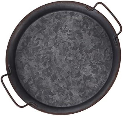 Amazon.com | Cabilock 1Pc Round Cast Iron Serving Tray Farmhouse Serving Tray with Handles for Co... | Amazon (US)
