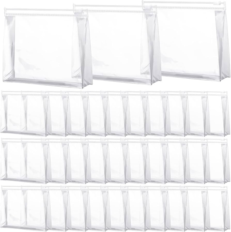 Xuniea 50 Pieces Mini Clear Makeup Bag Small Clear Zipper Pouch Travel Bag for Toiletries Plastic... | Amazon (US)