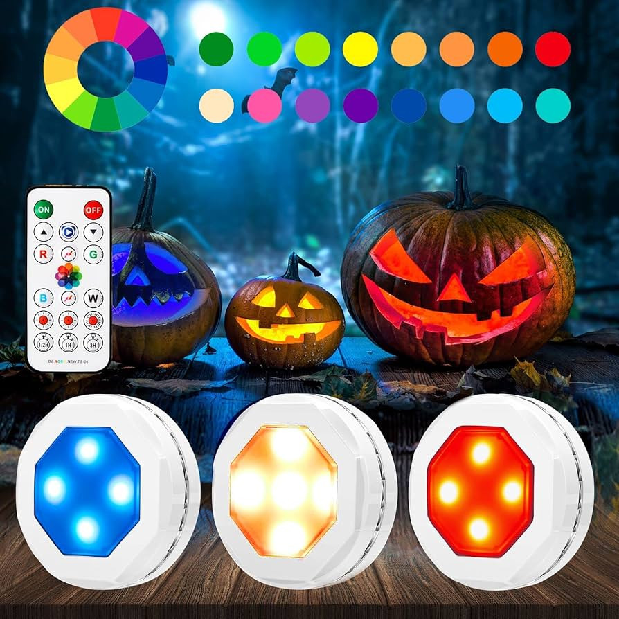 Halloween LED Pumpkin Lights,Dimmable RGB Color Changing Jack-O-Lantern Lights with Timer Remote ... | Amazon (US)