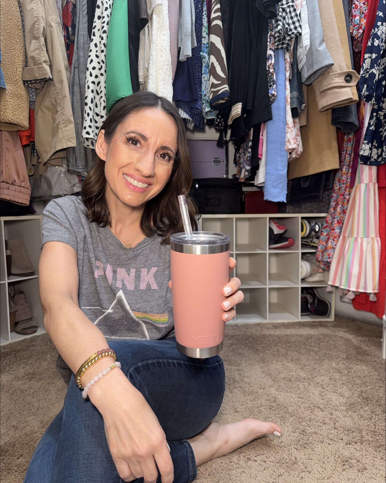 Cheers to hanging out, having an iced coffee in my Yeti tumbler cup, band tshirt, and dark wash mid rise jeans. 
Petite style 
Petite outfit 
Casual style 


#LTKootd #LTKOver40 #LTKPetite