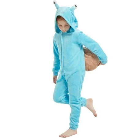 SWEETXIN Kids Snail One-Piece Pajamas Halloween Snug Plush Costume Sleepwear Christmas Gifts for Girls Boys 6Years | Walmart (US)