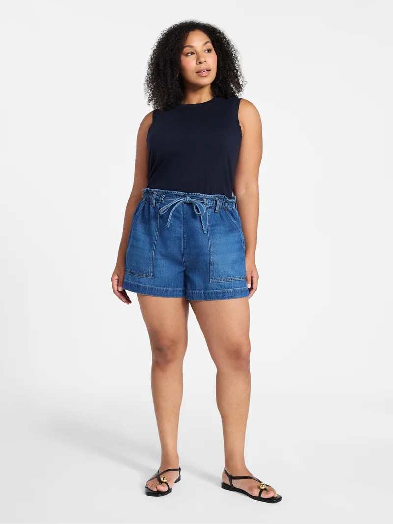 Time and Tru Women's Drapey Utility Shorts, 4" Inseam, Sizes XS-XXXL | Walmart (US)