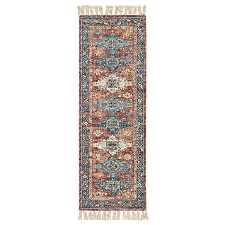 Mainstays Wexford Red Vintage Indoor Runner Rug, Size 20” x 60” | Walmart (US)