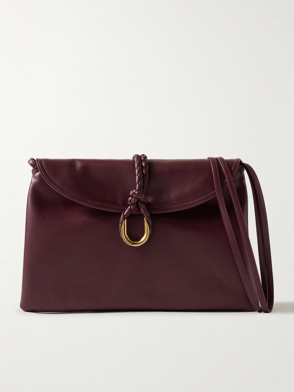Bottega Veneta - Liberta Medium Leather Shoulder Bag - Burgundy | NET-A-PORTER (US)