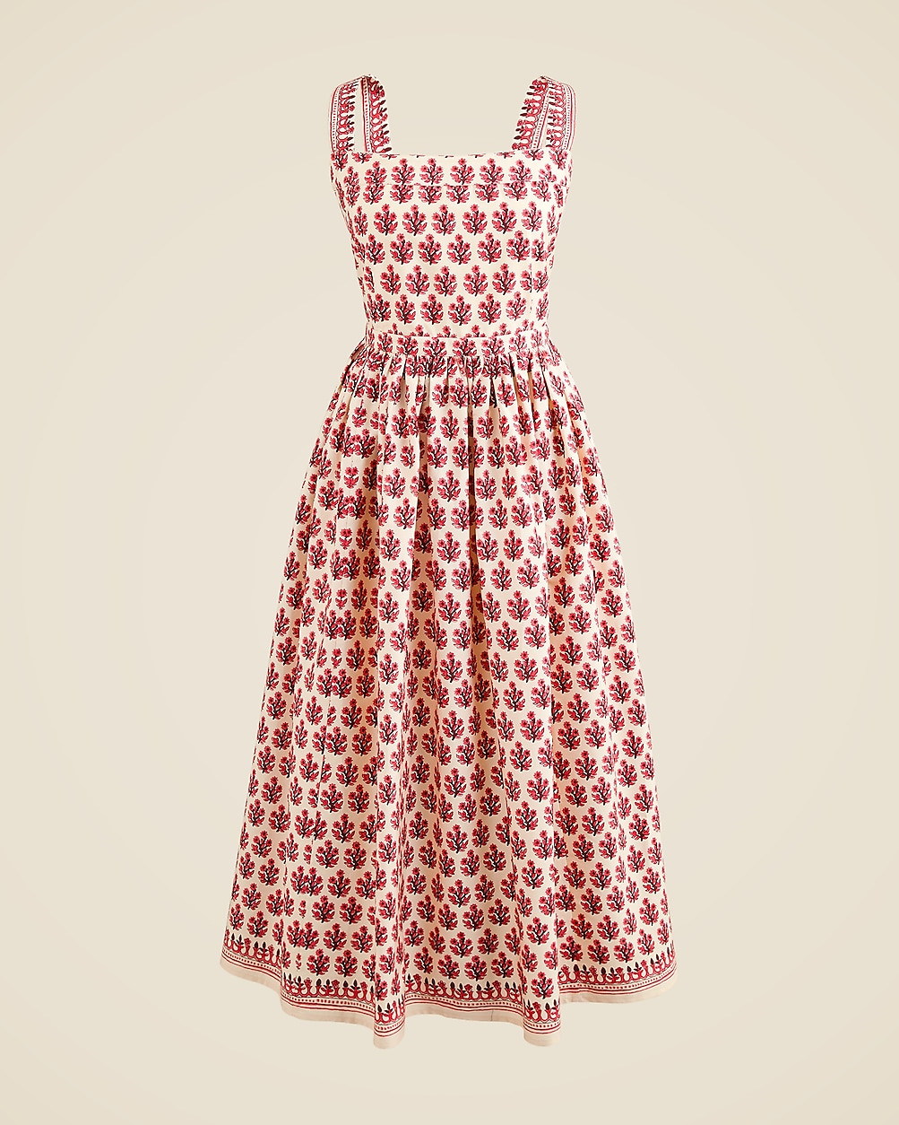 Embroidered apron dress in block print | J. Crew US
