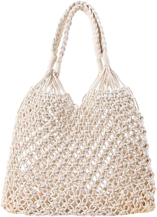 Beach Bag Tote Braided Handbag Women String Bag Summer Hobo Bag Travel Bag | Amazon (US)