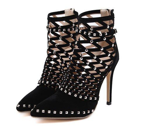 Eilyken 2021 Gladiator Sandals Summer Spring Pointed Toe Rivets Studded Cut Out | Bonanza (Global)
