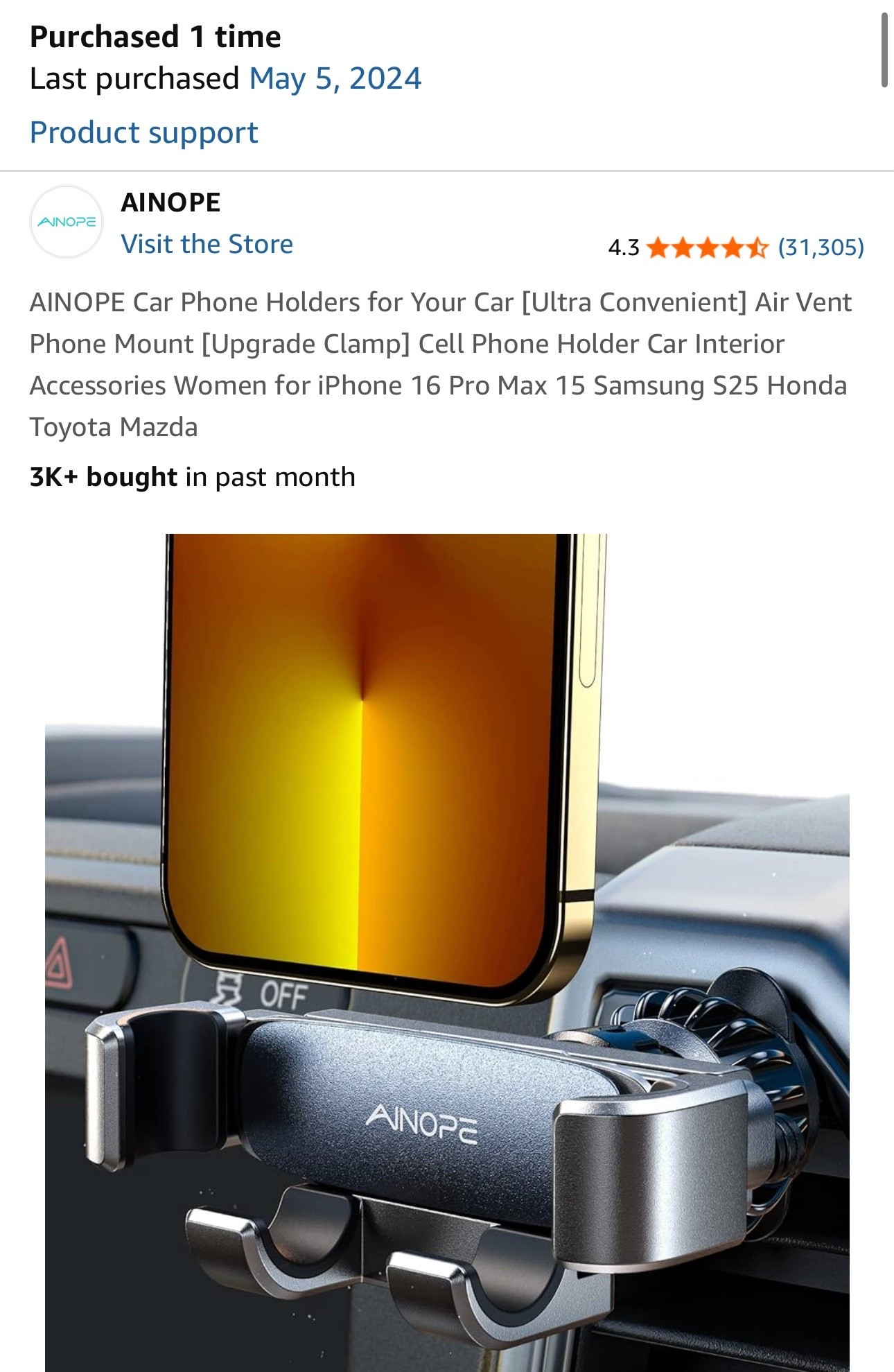 Car phone vent holder that works with loopy cases! 👯‍♀️

#LTKSaleAlert #LTKTravel #LTKOver40
