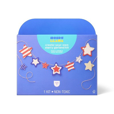 4th of July USA Craft Wooden Stars Garland Painting Activity Kit - Mondo Llama™ | Target