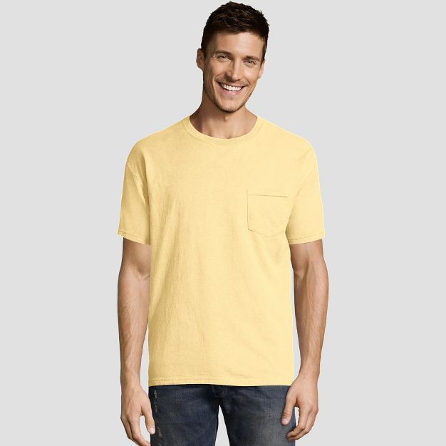 Hanes Men's Short Sleeve 1901 Garment Dyed Pocket T-Shirt | Target