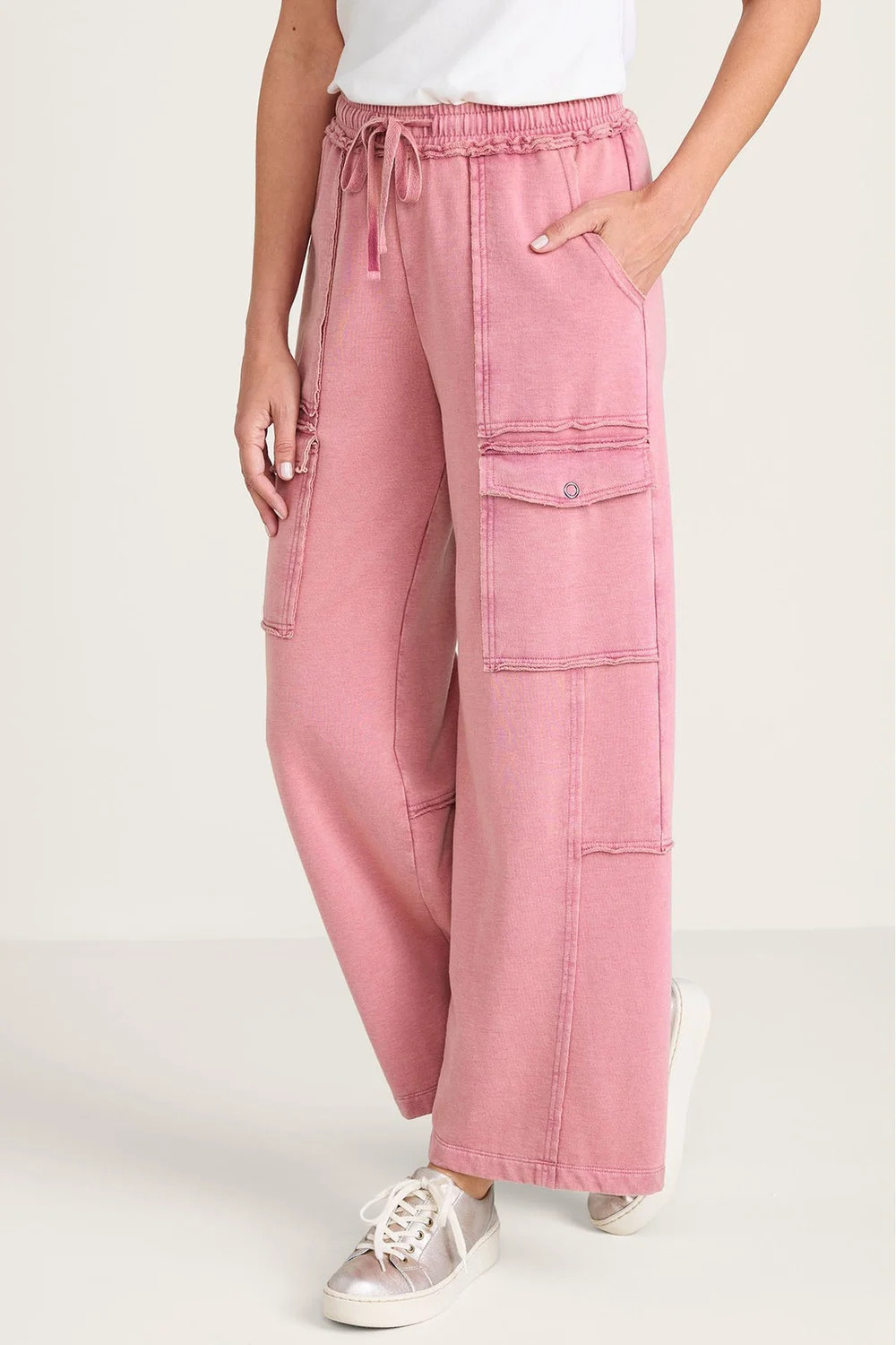 Downtime French Terry Pull On Cargo Pants | Soft Surroundings