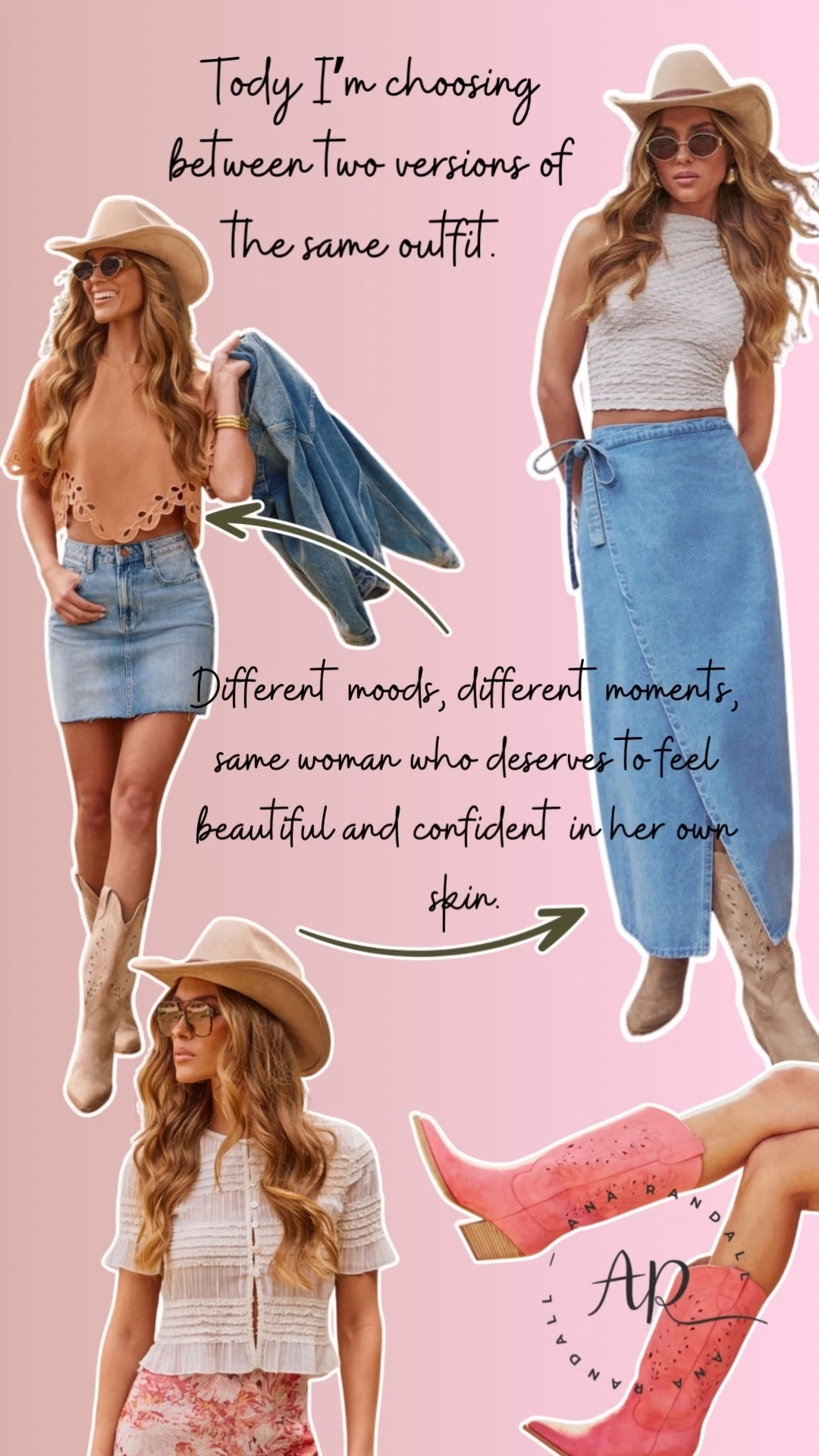 Today I’m choosing between two versions of the same outfit — one with a long skirt, one with a shorter skirt. Different moods, different moments, same woman who deserves to feel beautiful and confident in her own skin.

Which look feels more like you today?
Both are linked on LTK if you want to recreate the outfit and take a moment for yourself. ✨
😘 Ana.

#LTKOver40 #LTKootd #LTKmomlife