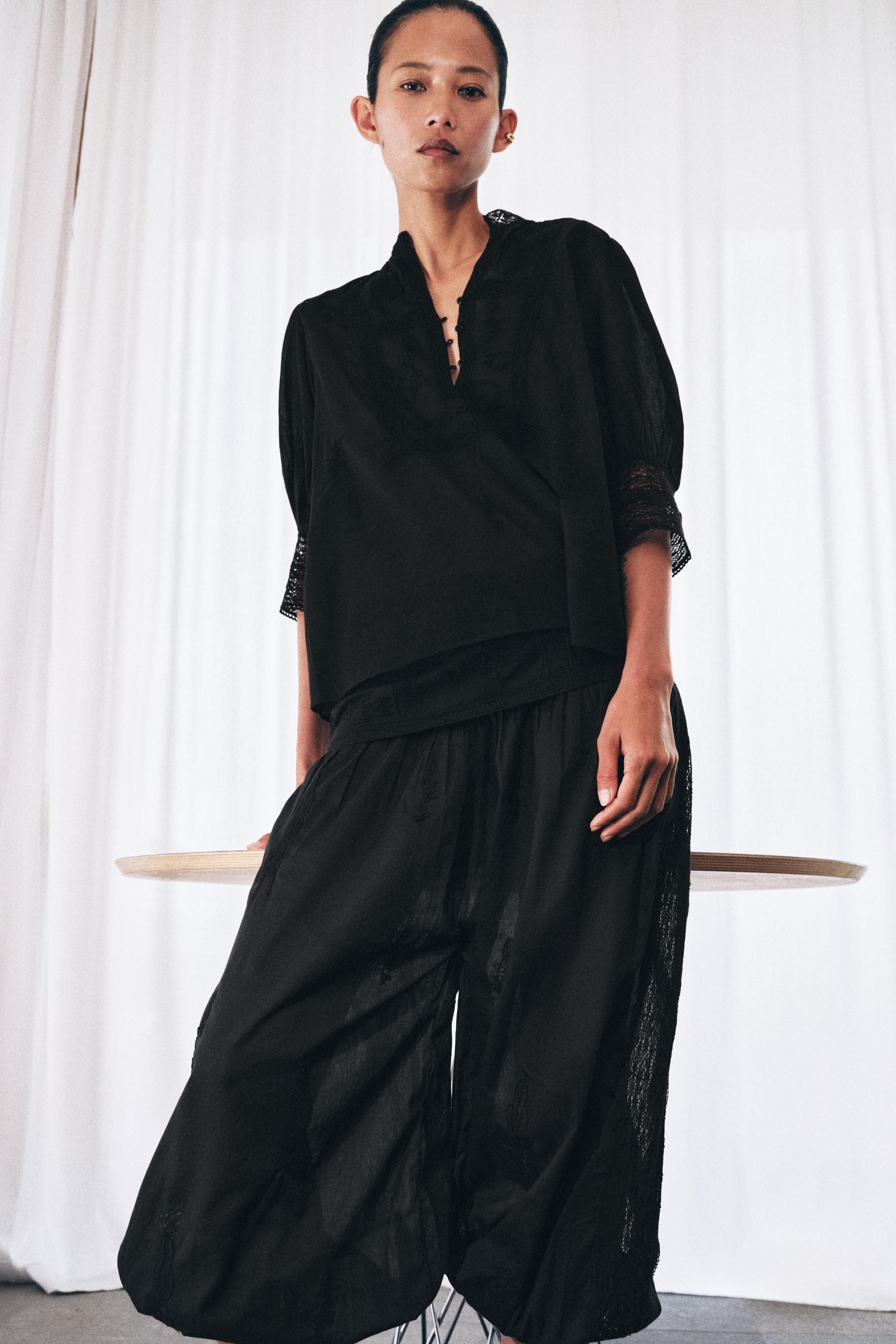 ZW COLLECTION EMBROIDERED BLOUSE | Zara UK