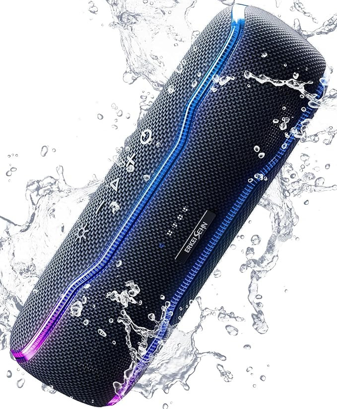 Portable Bluetooth Speaker, IPX7 Waterproof Wireless Speaker with Colorful Flashing Lights, 25W S... | Amazon (US)