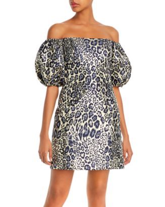 Aidan by Aidan Mattox Off-the-Shoulder Metallic Leopard Mini Dress Women - Bloomingdale's | Bloomingdale's (US)