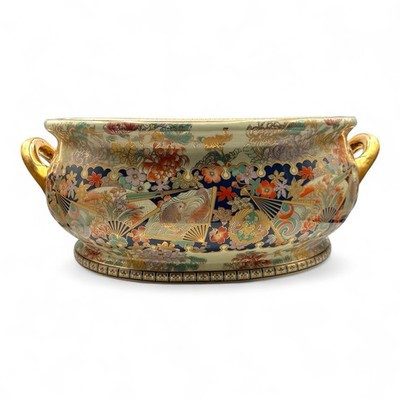 Large Imari Style Chinese Koi Fishbowl Planter Oval Jardiniere Basin 18in | eBay US