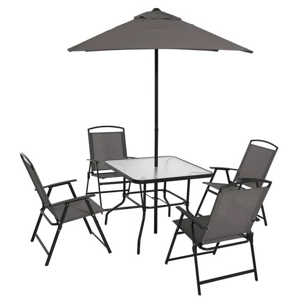 Mainstays Albany Lane 6 Piece Outdoor Patio Dining Set, Grey | Walmart (US)