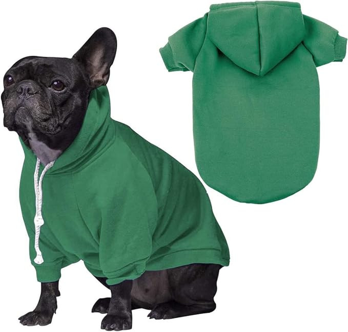 Green Dog Hoodie, Dog Clothes for Large Dogs, Fleece Pet Sweater | Amazon (US)
