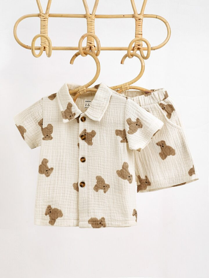 Baby Boy Cartoon Graphic Shirt & Shorts | SHEIN