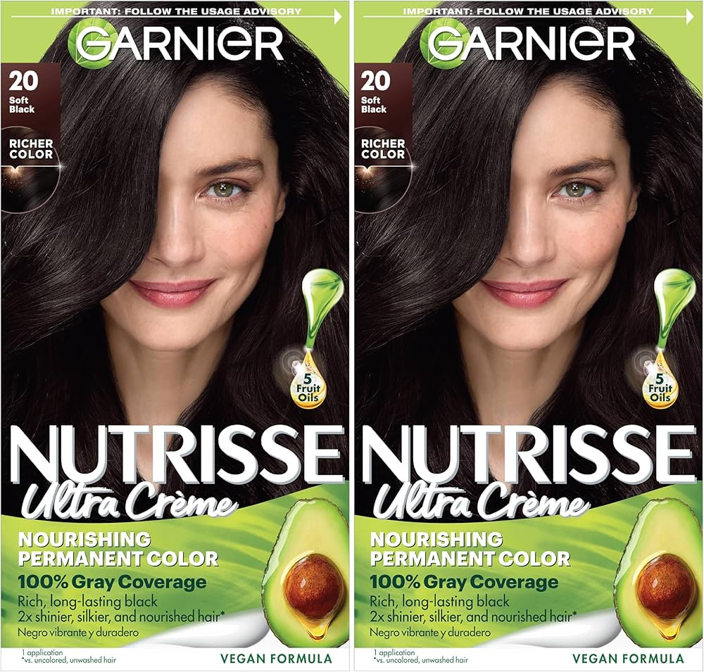 Garnier Nutrisse Ultra Crème Hair Color, Permanent Hair Dye with 100% Gray Coverage, Vegan & Cru... | Amazon (US)
