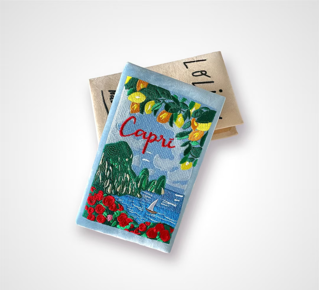 Embroidered Book Clutch, Novelty Bag, Crossbody, Shoulder Purse Capri Italia With Lemons - Etsy | Etsy (US)