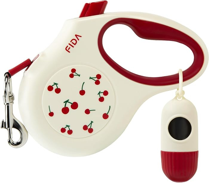 Fida Retractable Dog Leash with Dispenser and Poop Bags, 16 ft, Cherry | Amazon (US)