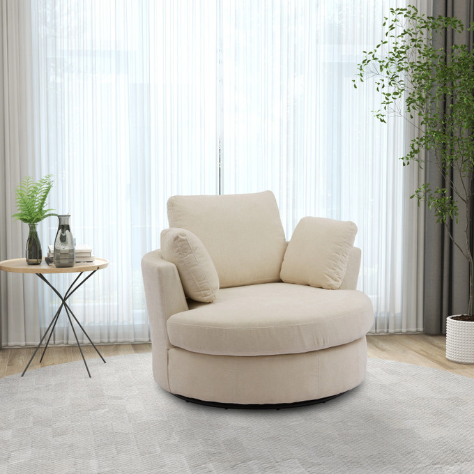 Click for more info about Rosdorf Park Dahlonega Upholstered Swivel Barrel Chair & Reviews | Wayfair