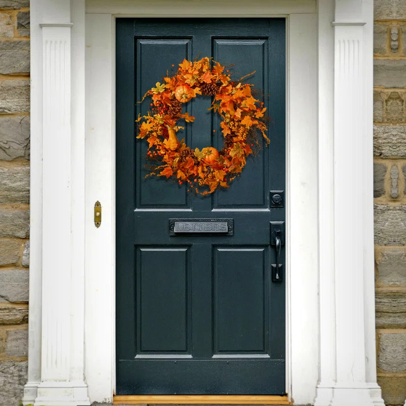 Maple Leaf and Pumpkins Wreath | Wayfair North America