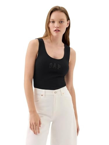 Gap Womens 2-Pack Ribbed Tank Top Gap Black Grey 2 Pack S | Amazon (US)