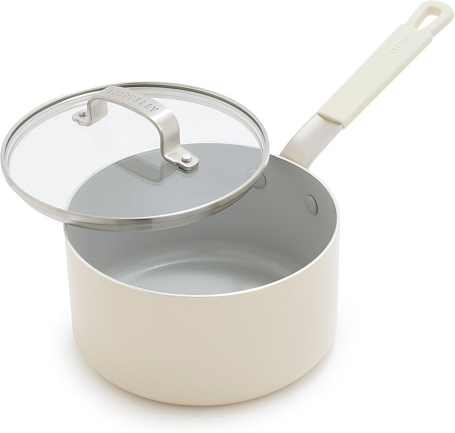 GreenPan x Bobby Flay 2.53QT Saucepan with Glass Lid, Professional Grade Aluminum, PFAS & PFOA-Fr... | Amazon (US)
