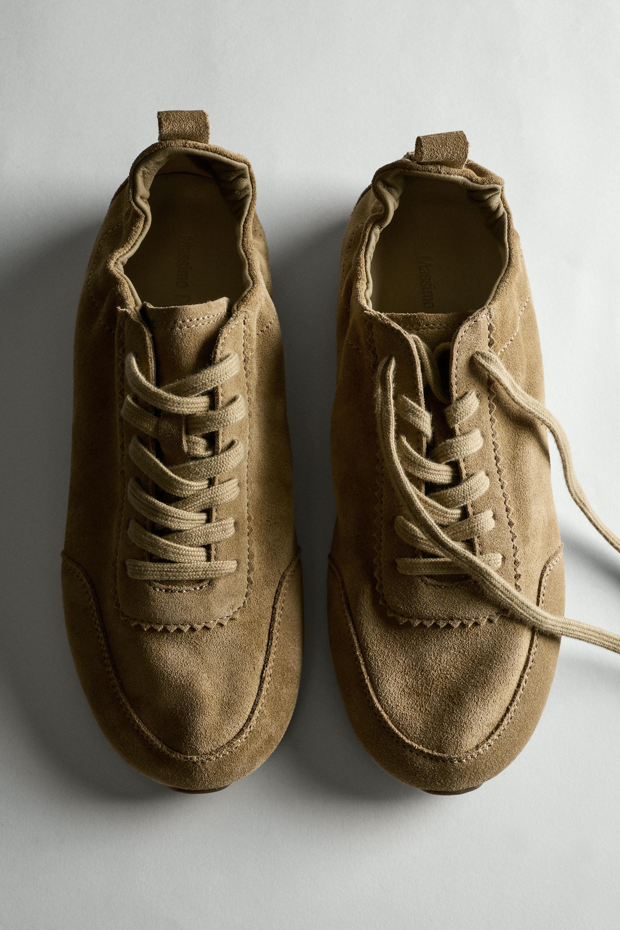 Soft leather trainers | Massimo Dutti US
