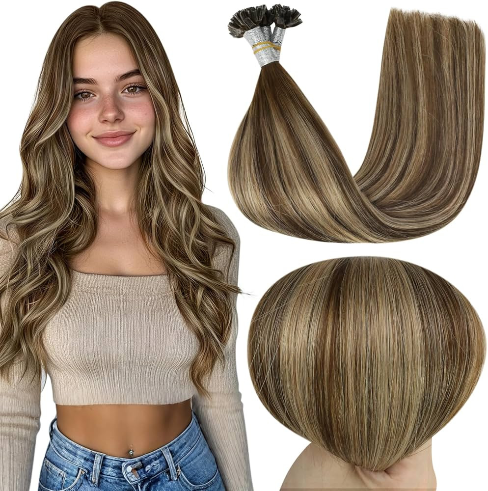 Full Shine U Tip Hair Extensions Human Hair 18 Inch Keratin Tip Hair Extensions Real Human Hair M... | Amazon (US)