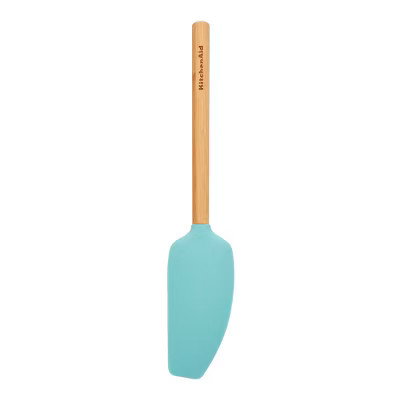 KitchenAid Bamboo Handle Mixer Spatula Aqua Sky | Target