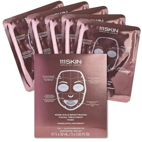 111SKIN Rose Gold Brightening Facial Treatment Mask | Fragrance Free | The Ultimate Pre-Event Mask | For Hydration & Radiance | Set of 5 (1.01 oz each) | Amazon (US)