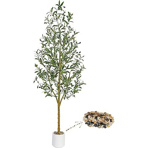 Waipfaru Artificial Olive Tree, 6FT Tall Faux Olive Trees with Planter & Basket, Artificial Plant... | Amazon (US)