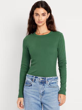 Snug Long-Sleeve Crew-Neck T-Shirt | Old Navy (US)