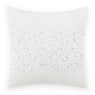 Annabella White Solid Cotton 16 in. x 16 in. Throw Pillow | The Home Depot