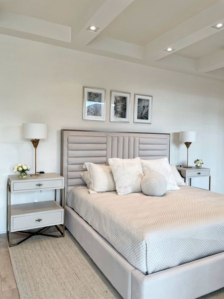 Beautiful modern master bedroom with beige and white furniture and home decor! 

#LTKU #LTKfamily #LTKhome