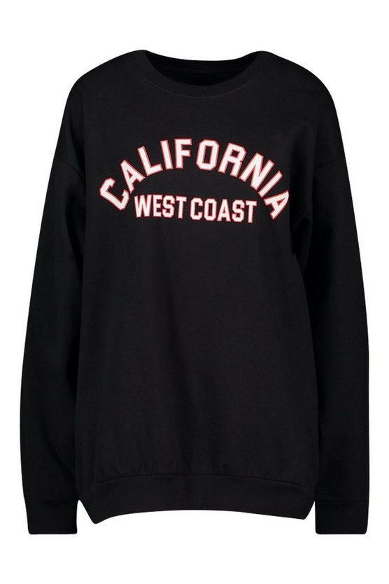 California Slogan Oversized Sweatshirt | Boohoo.com (US & CA)